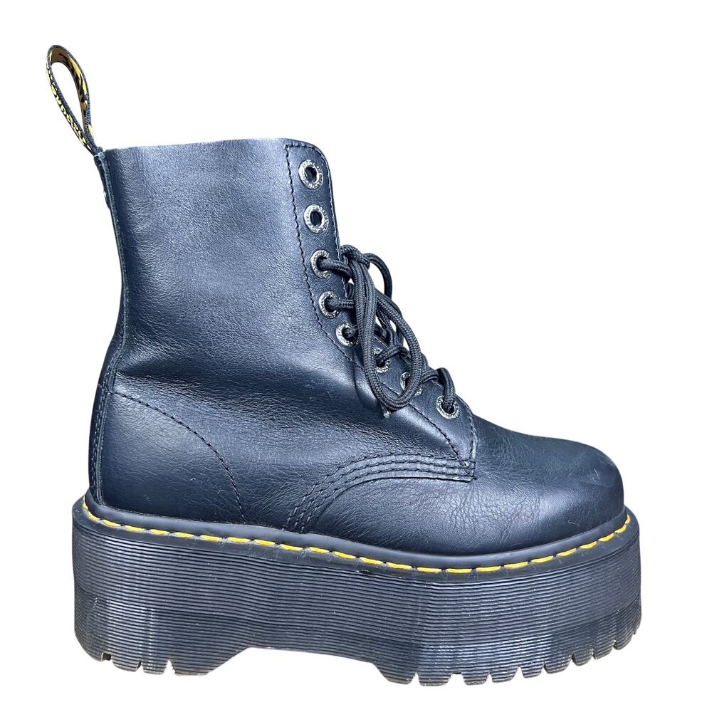 Dr. Martens Women’s 1460 Pascal Max Black Leather Platform Boots Size 6